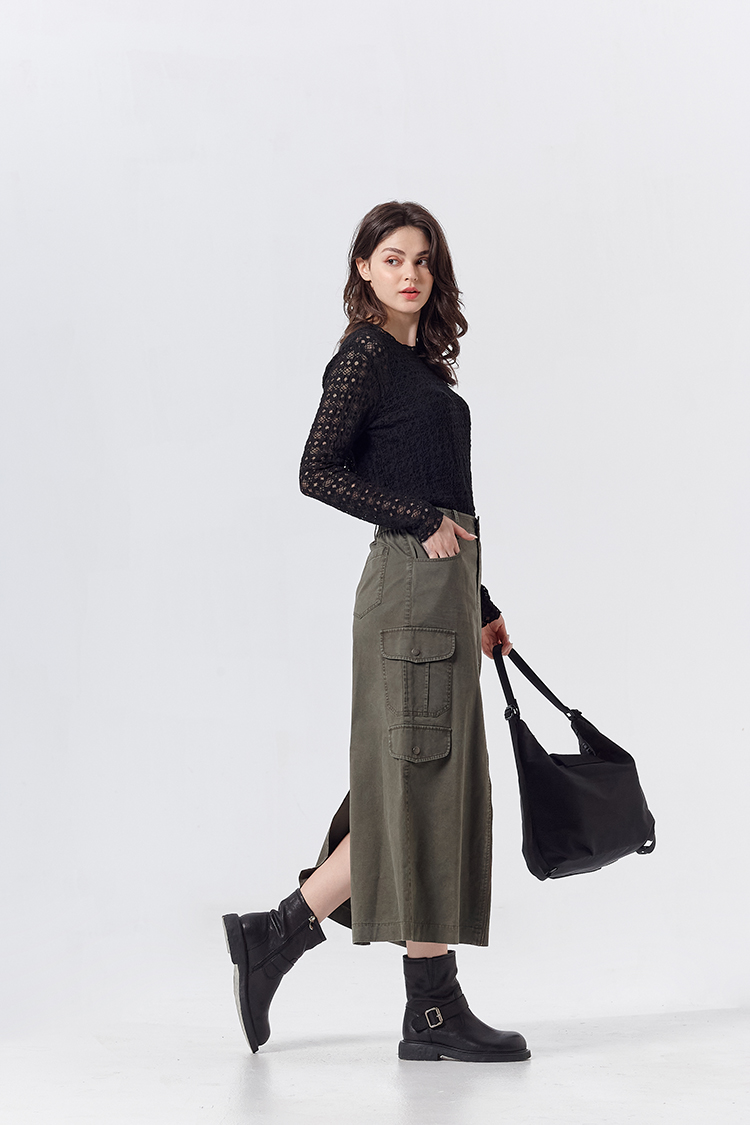 DITA兩穿式造型拉鍊工裝A字裙