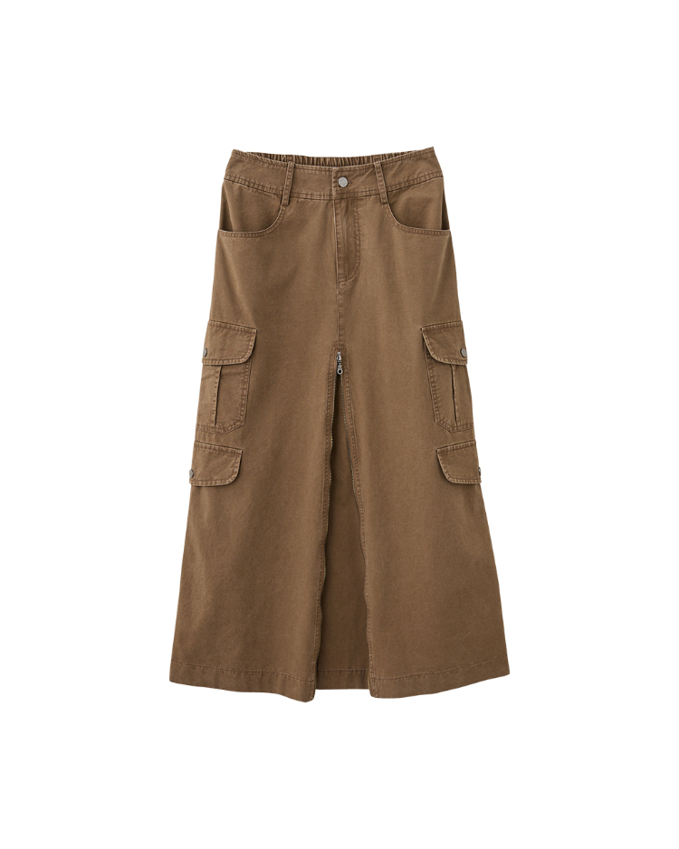 DITA兩穿式造型拉鍊工裝A字裙