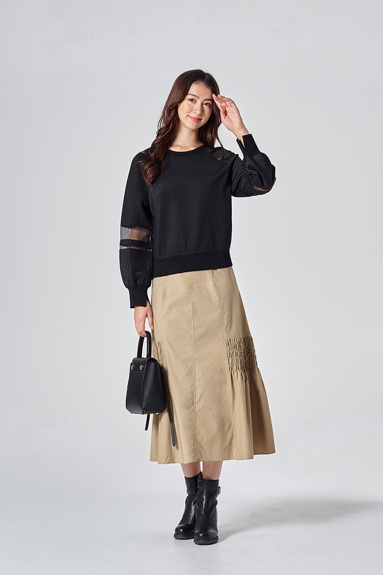 DITA韓系細褶魚尾裙