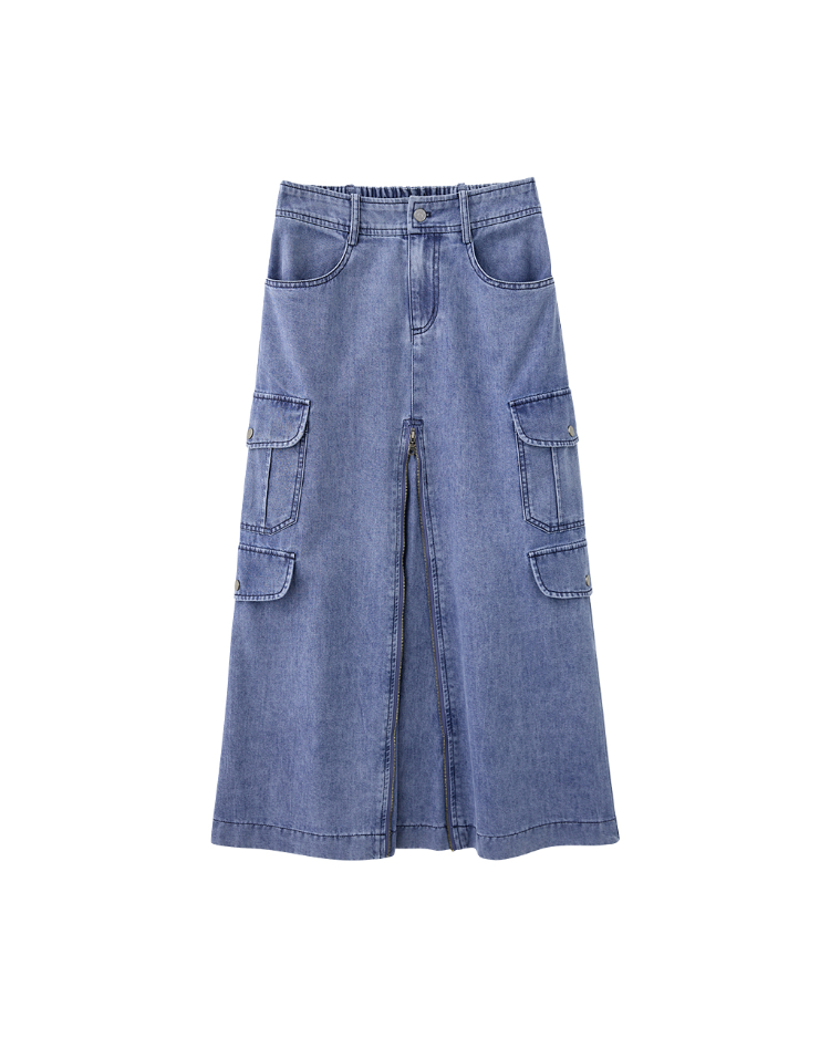 DITA兩穿式造型拉鍊工裝A字裙