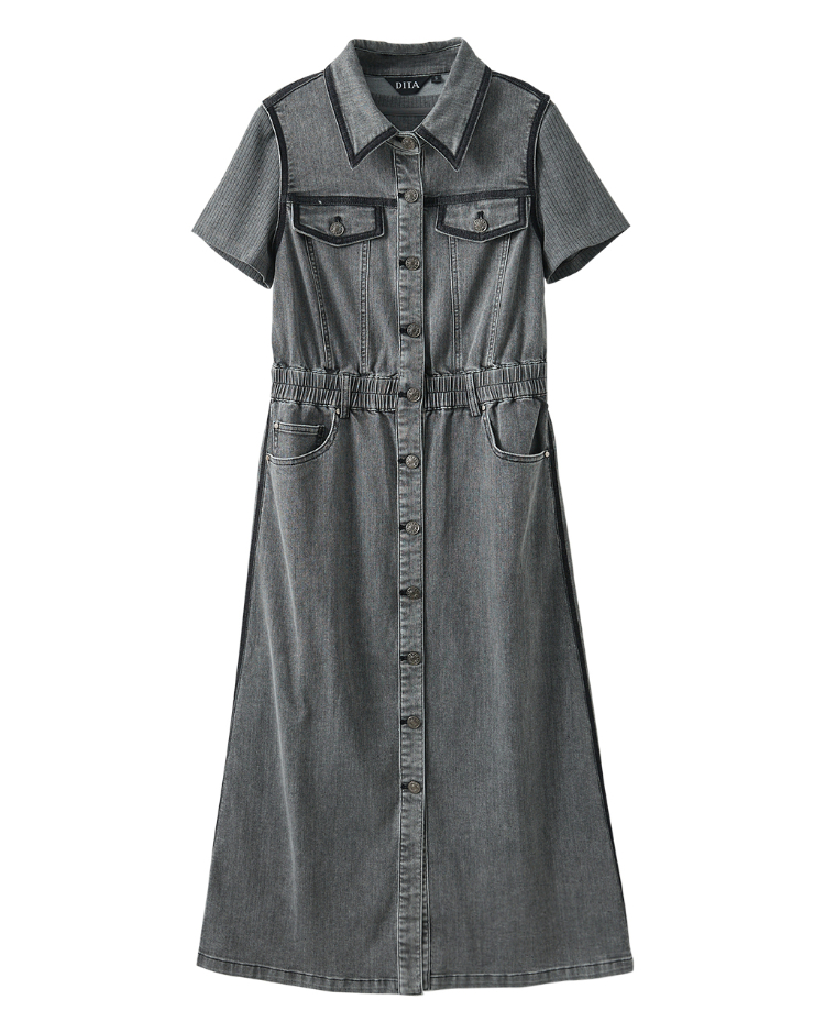 DITA甜酷水洗牛仔背心洋裝