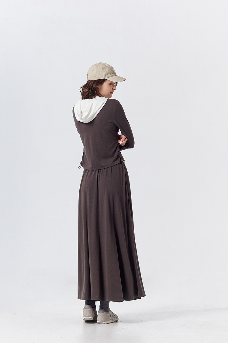 DITA簡約兩件式連帽長裙套裝