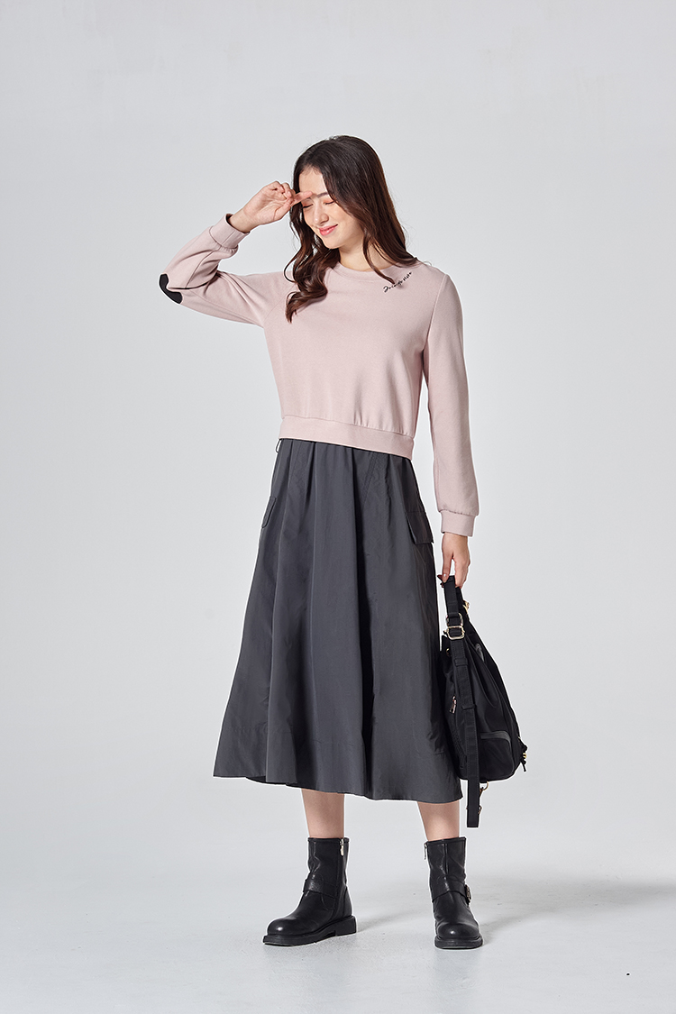 DITA假兩件大學T拼接洋裝