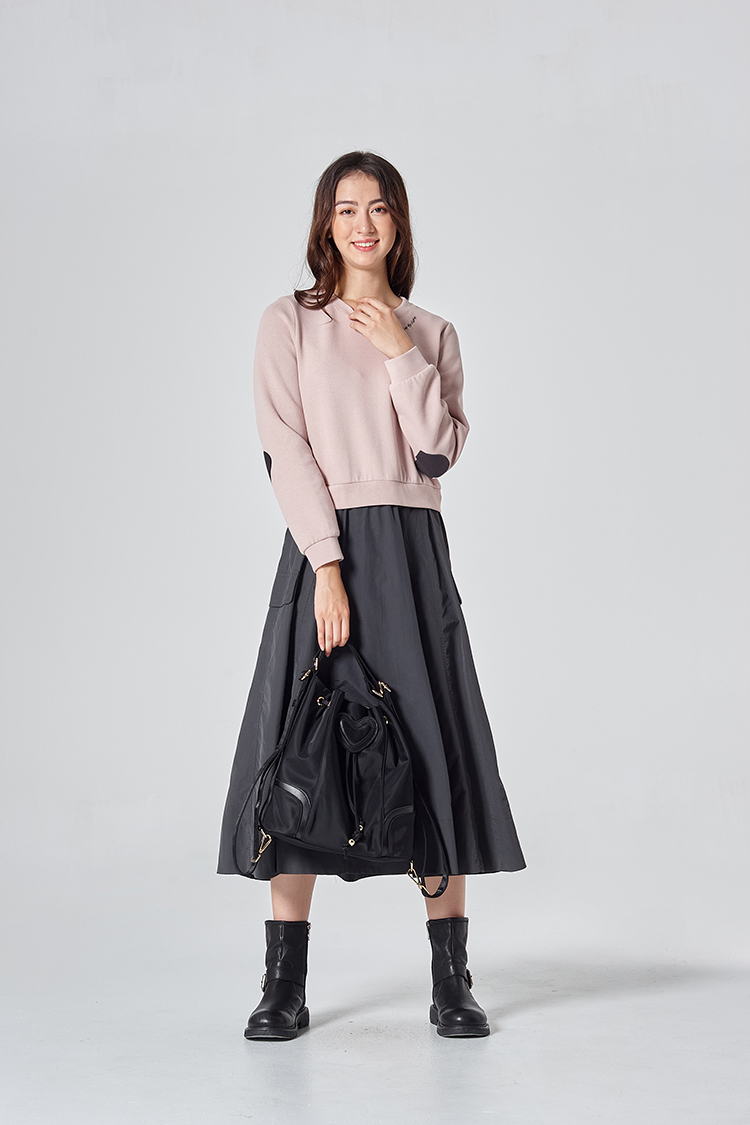 DITA假兩件大學T拼接洋裝