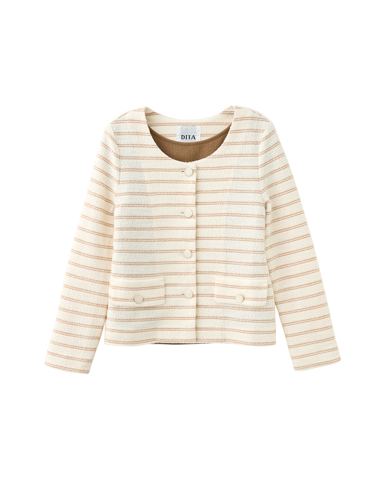 DITA小香風條紋外套組