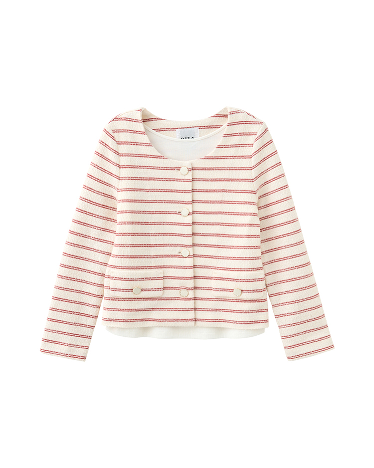 DITA小香風條紋外套組