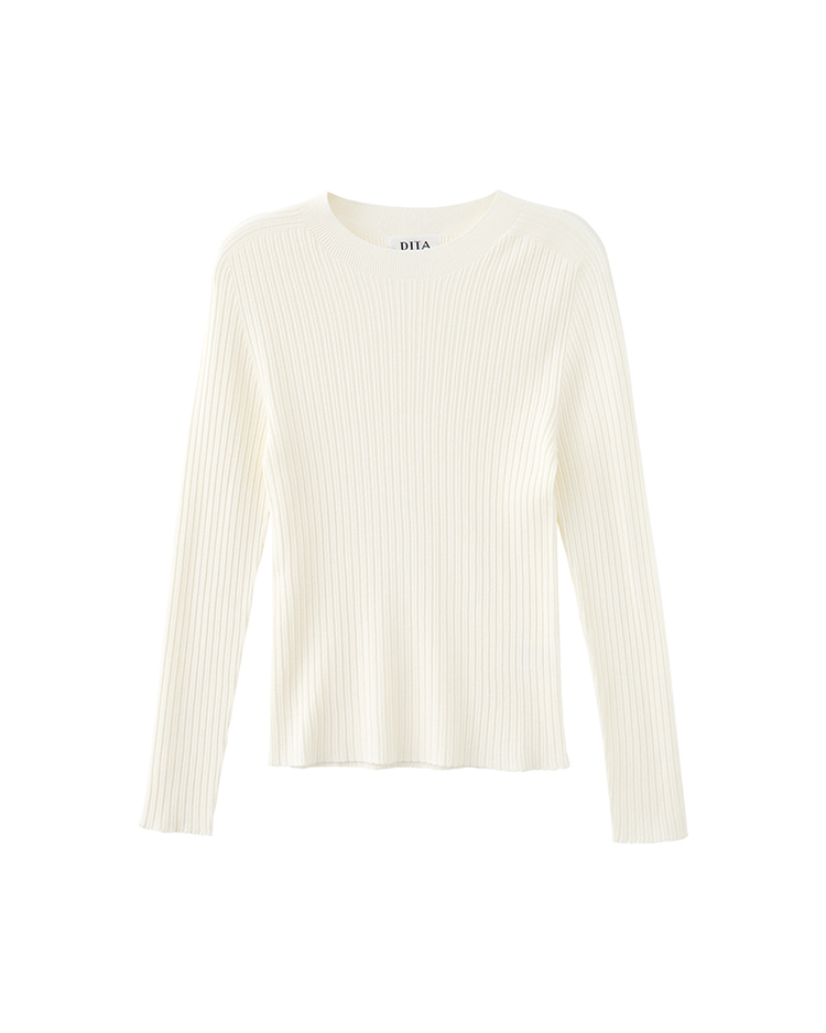 DITA修身一體成形針織上衣