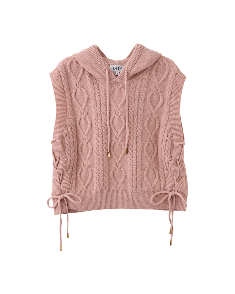 DITA日系綁帶針織外搭背心