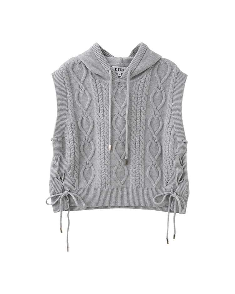 DITA日系綁帶針織外搭背心