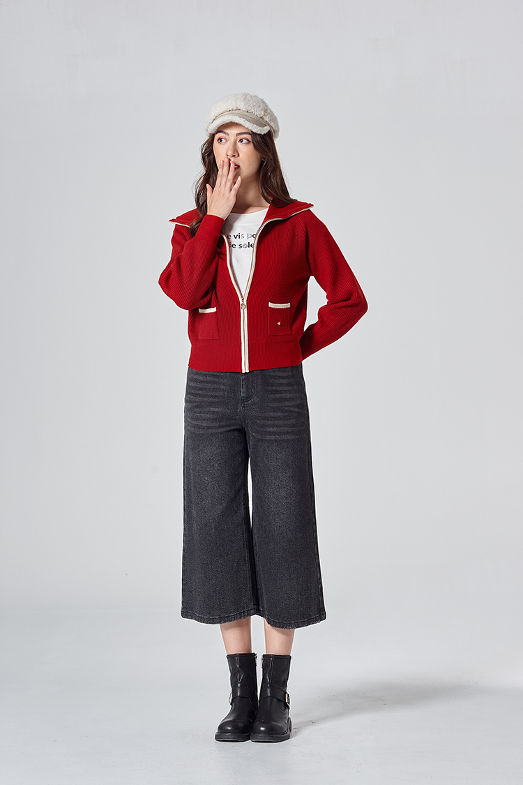 DITA韓系大領片針織外套