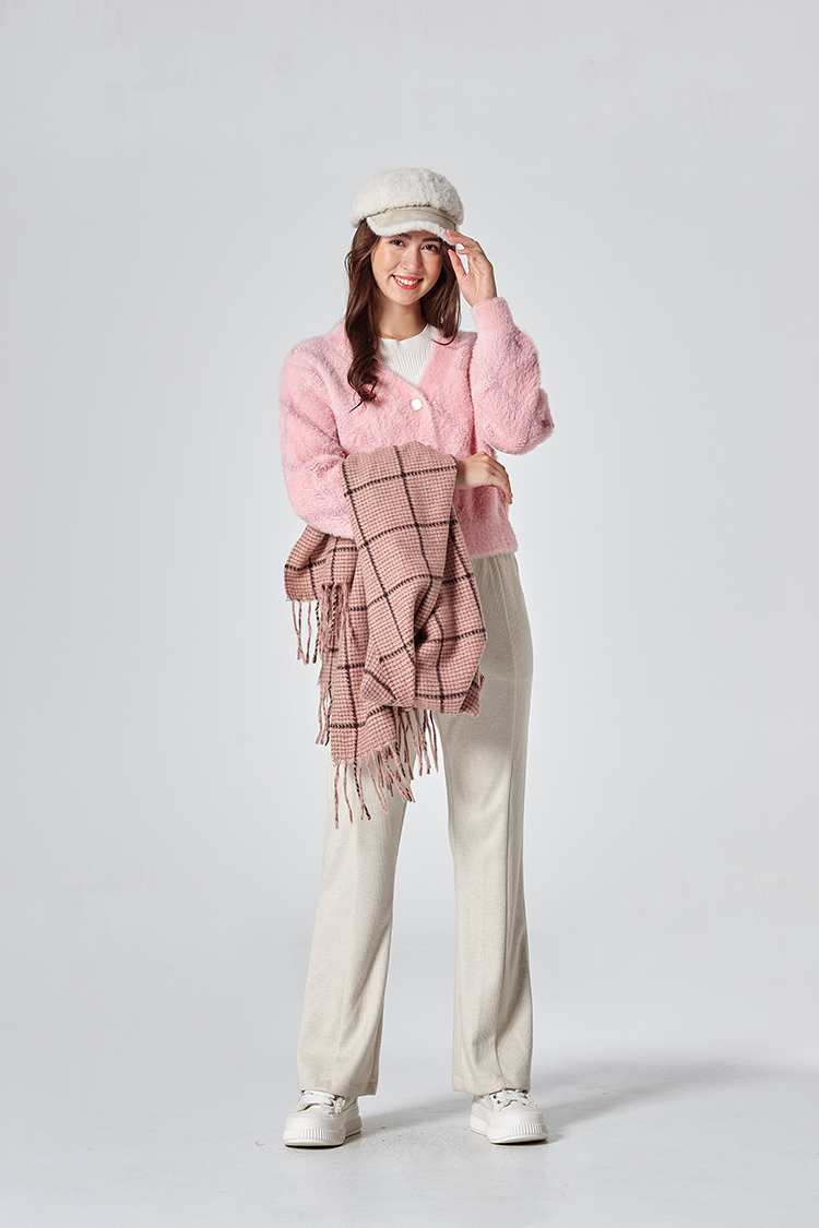 DITA氣質毛感短版針織罩衫