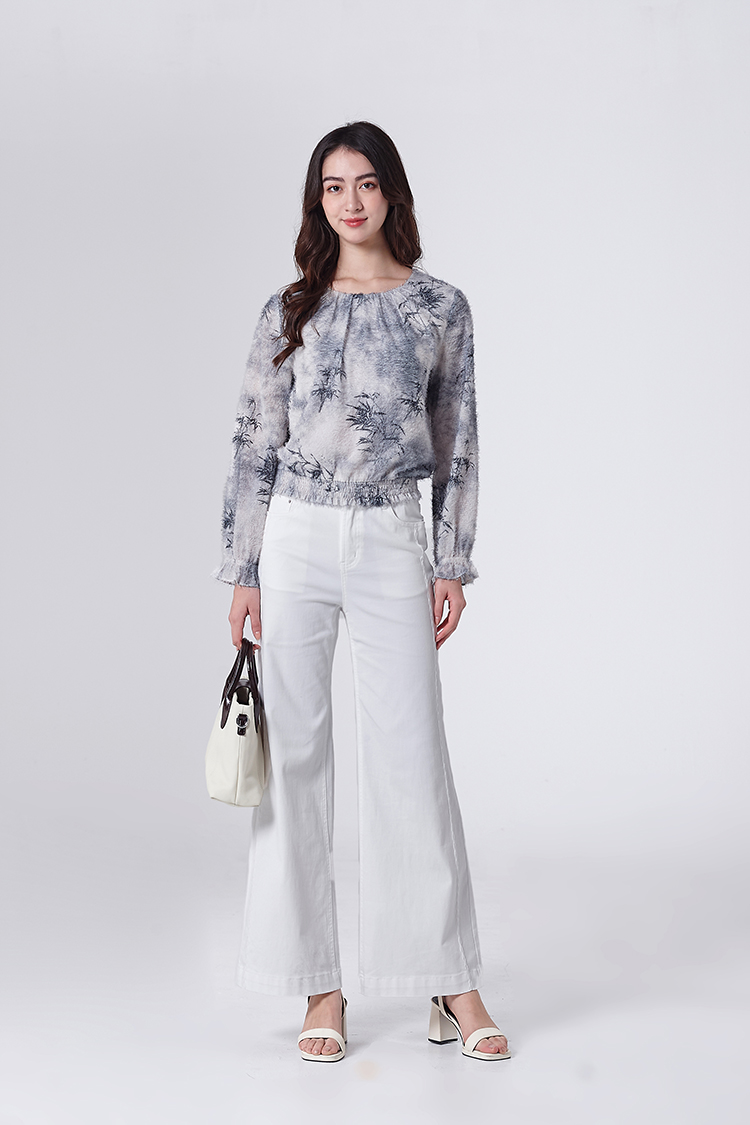 DITA浪漫氛圍印花皺皺上衣