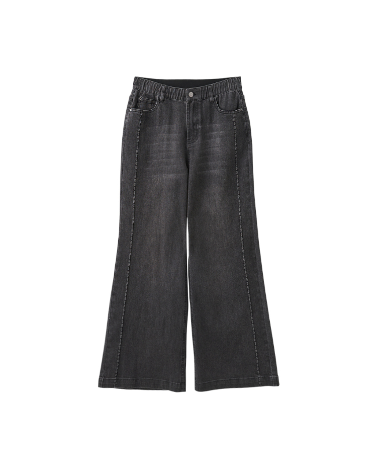 DITA特殊縫線牛仔寬褲