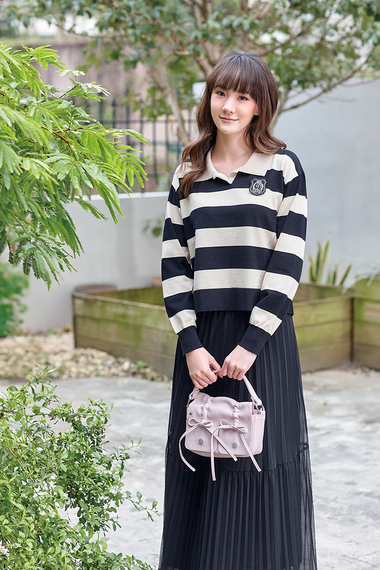 DITA氣質層次壓摺紗裙