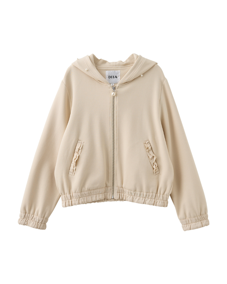DITA珍珠細節連帽外套