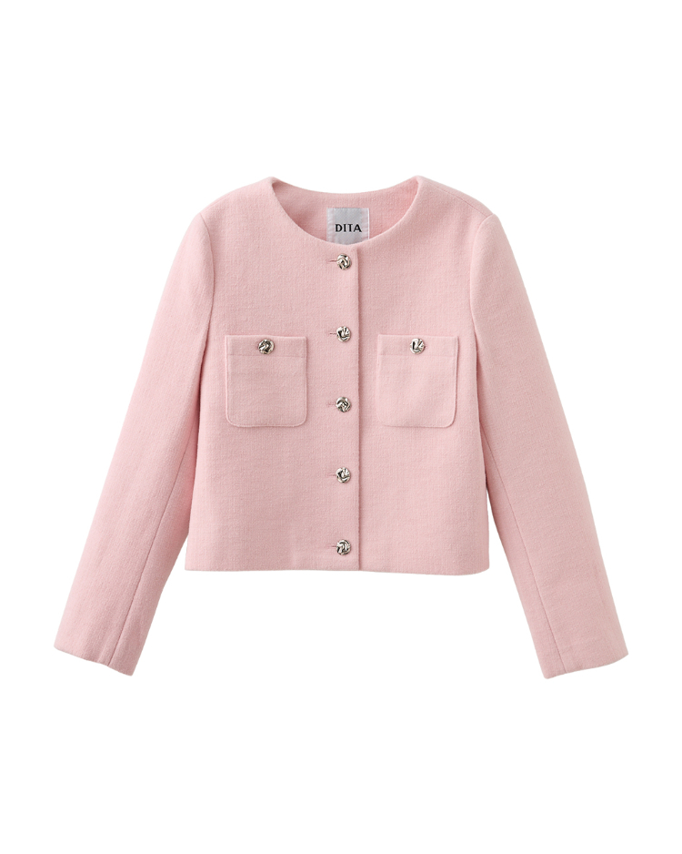 DITA韓系小香風毛呢短版外套