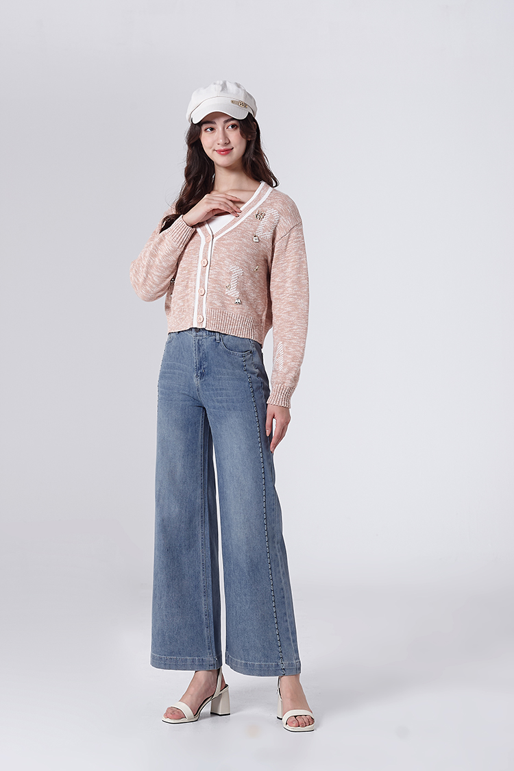 DITA學院風造型縫飾針織外套