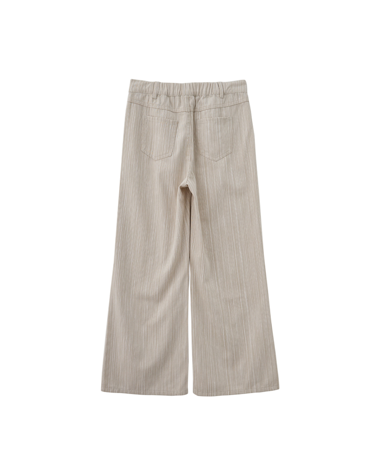 JOAN隱約條紋緹花直寬褲