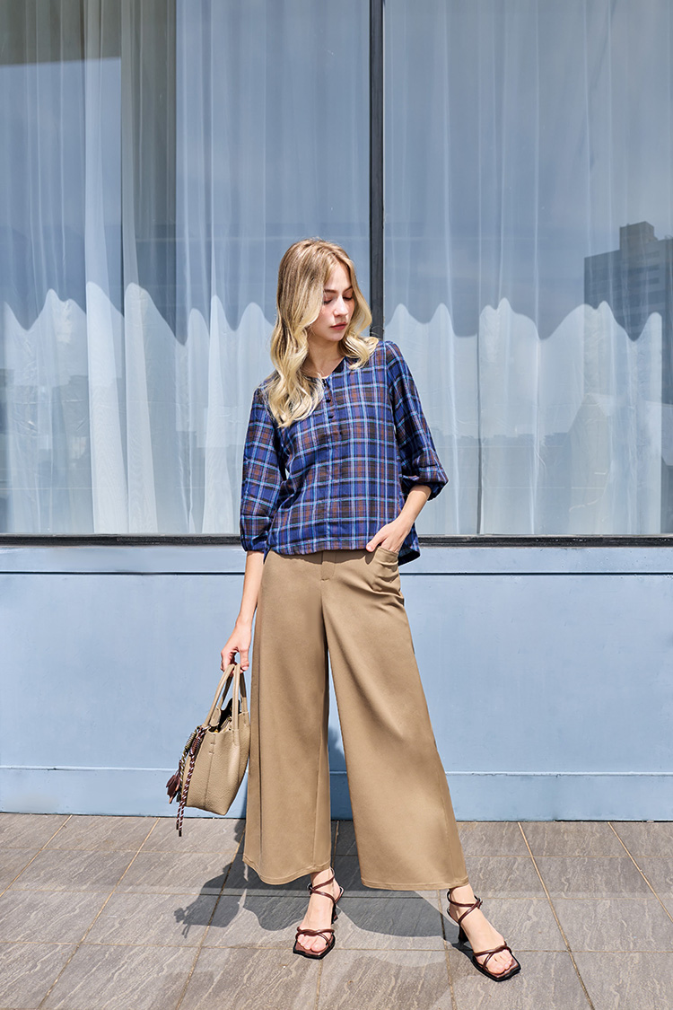 JOAN日系格紋質感上衣