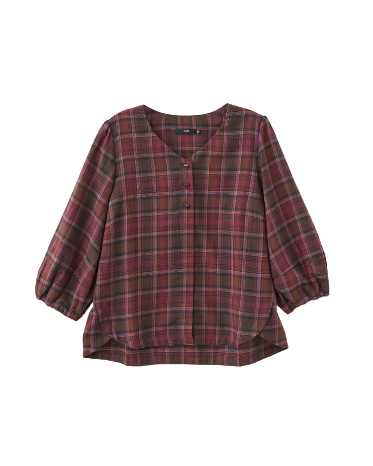 JOAN日系格紋質感上衣