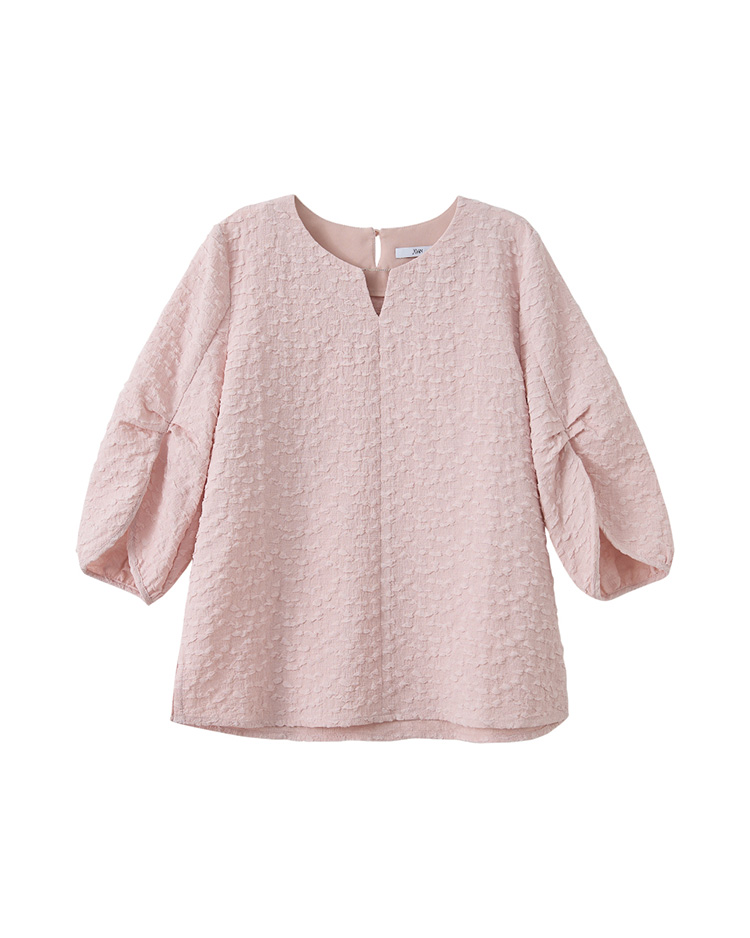 JOAN造型袖泡泡布平織上衣