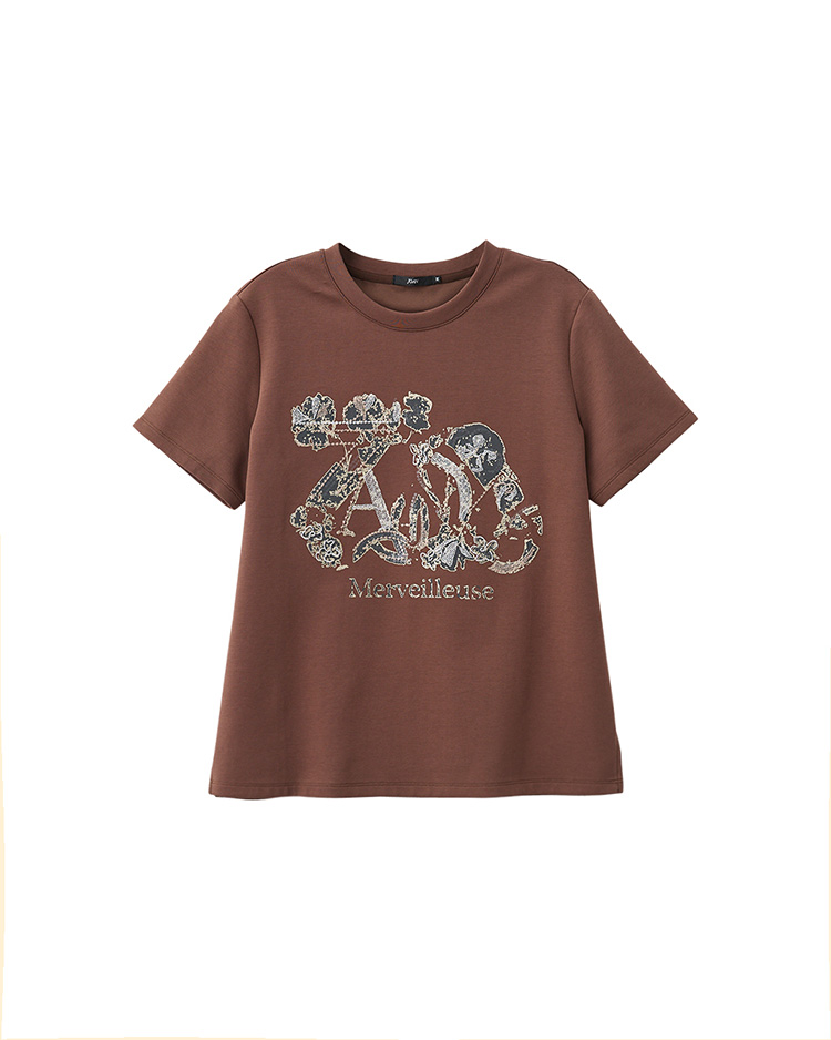 JOAN金屬感藝術圖騰T恤