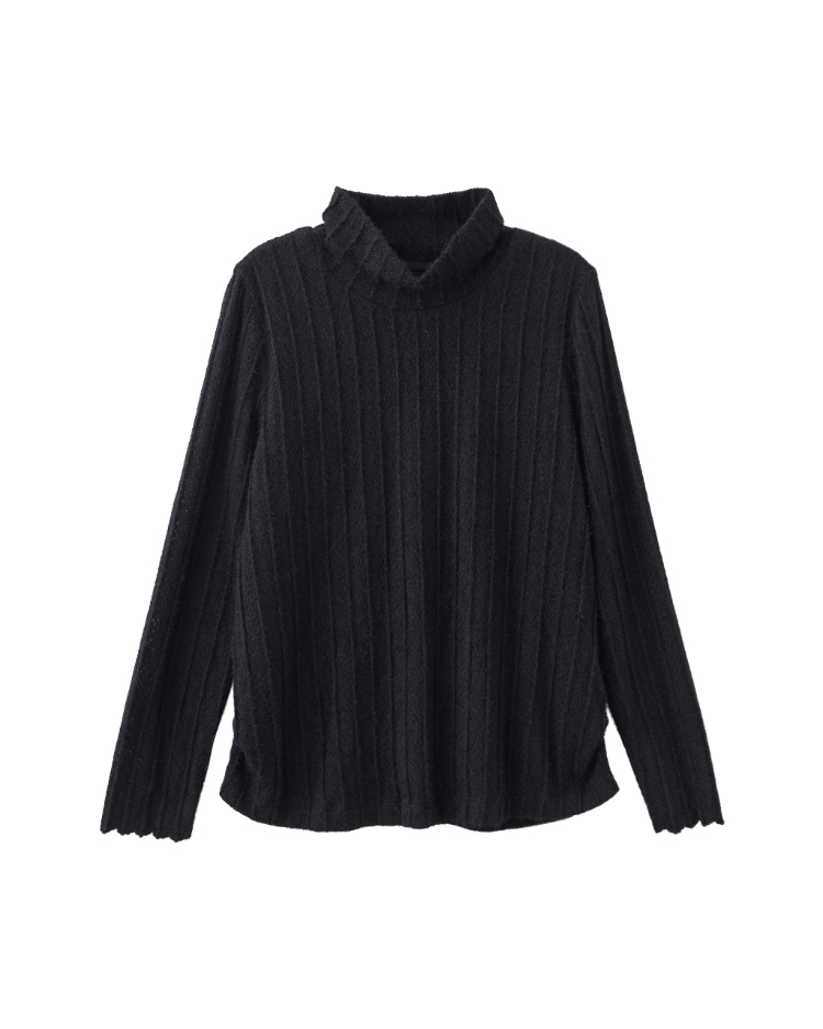 JOAN柔光蕾絲立領彈性上衣