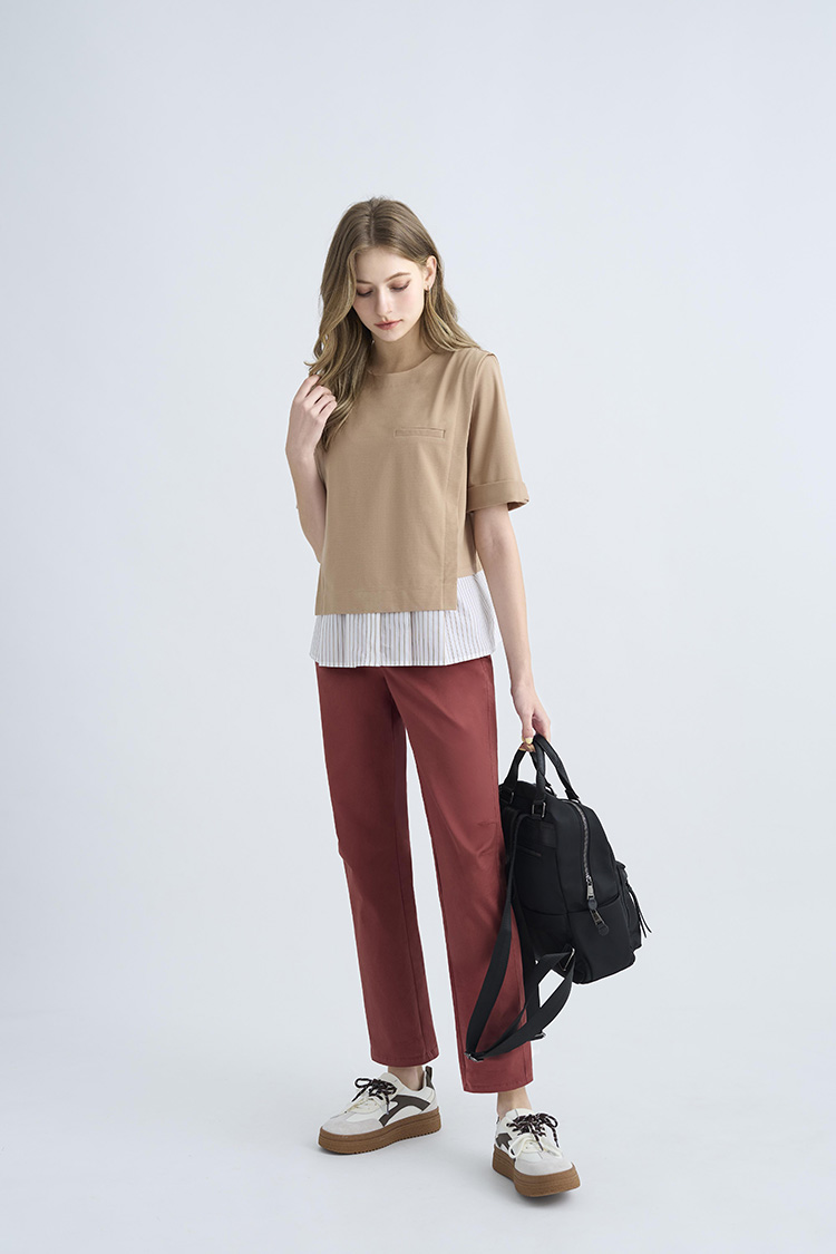 JOAN彈性棉質輕鬆褲