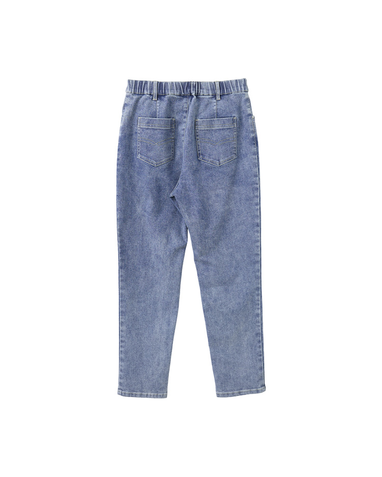 JOAN鬚邊裝飾直筒牛仔褲