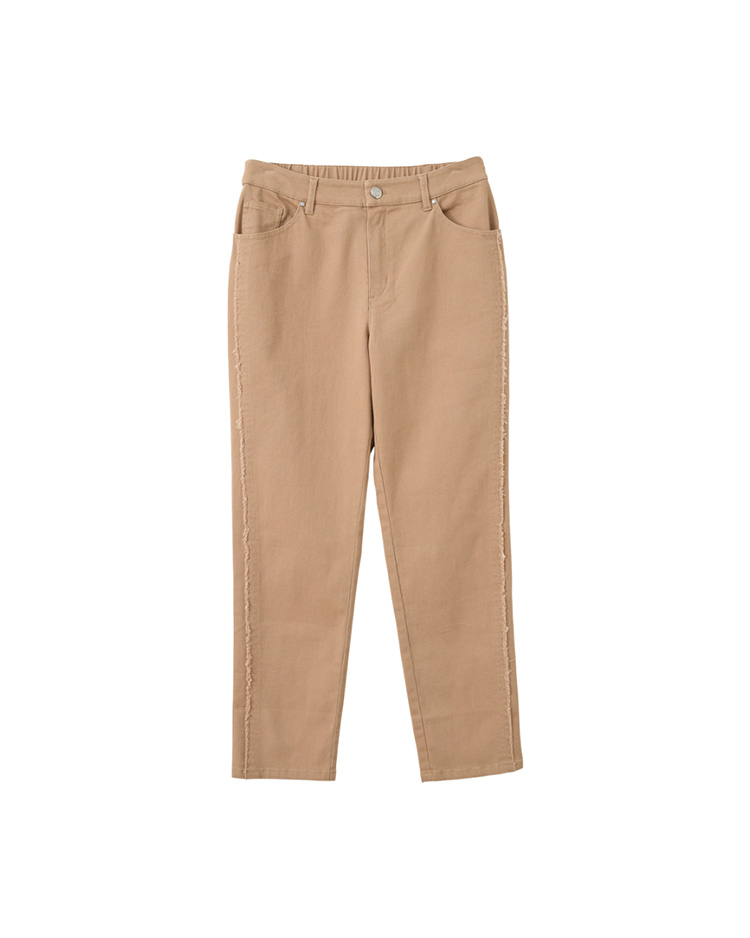 JOAN鬚邊裝飾直筒牛仔褲