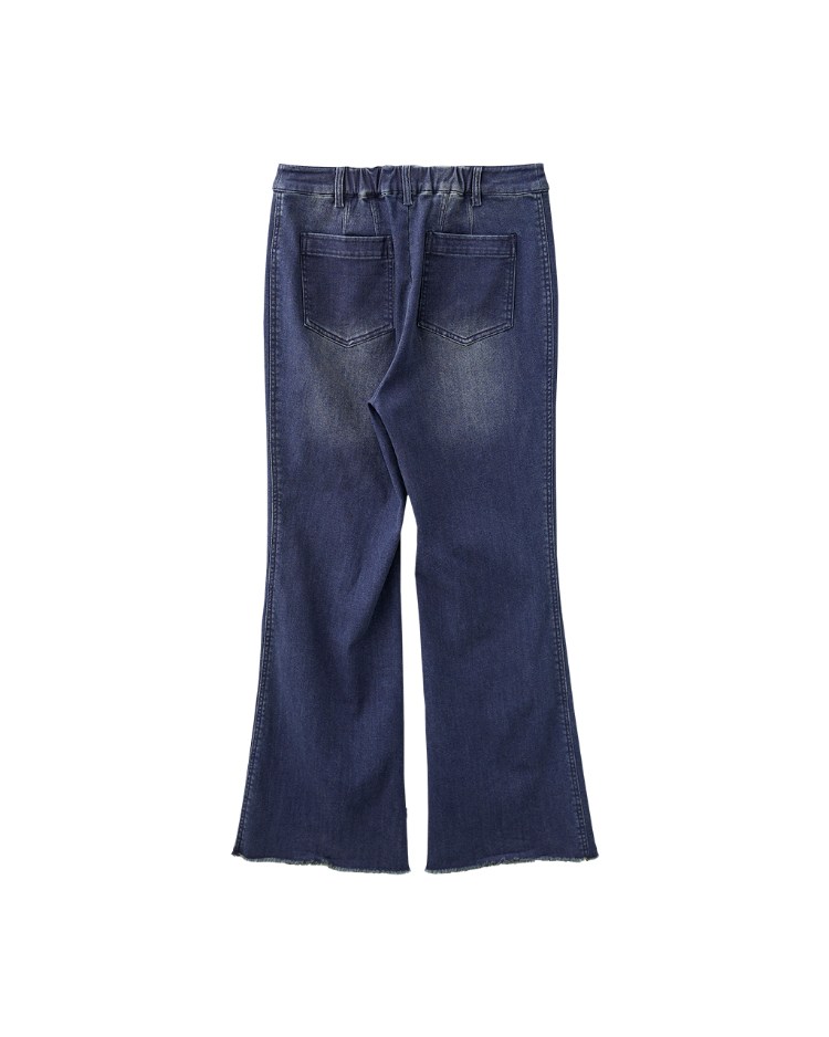 JOAN復古刷色磨毛喇叭牛仔褲
