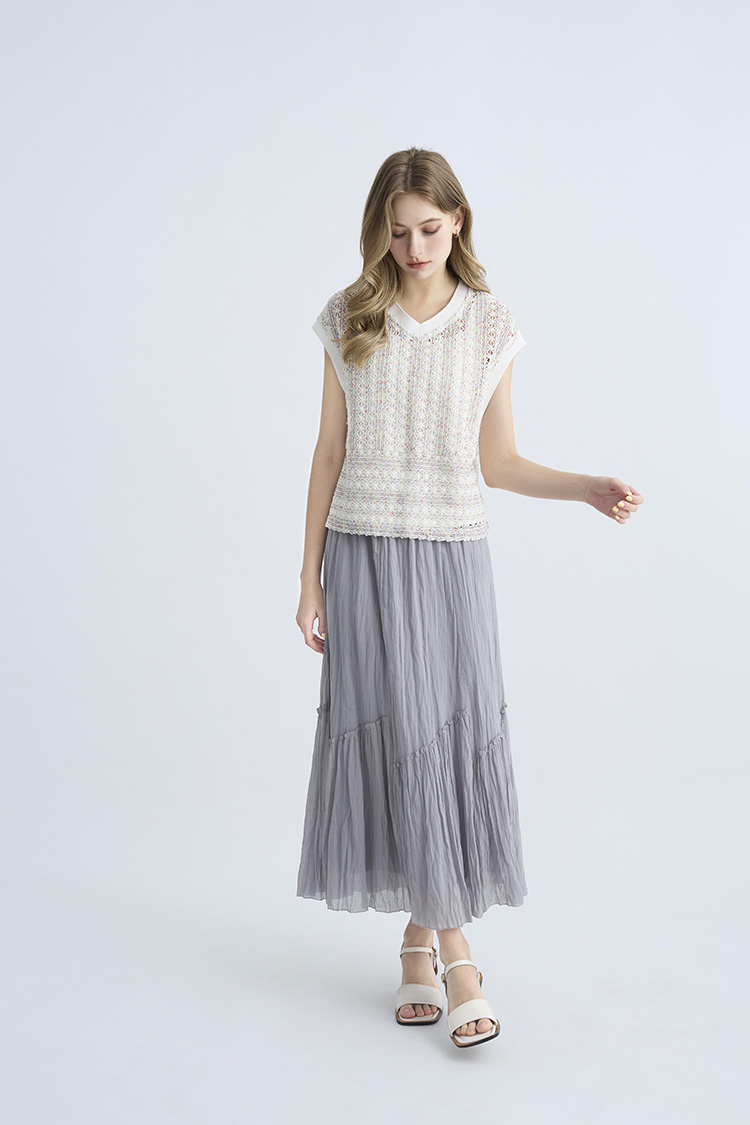 JOAN斜切螺旋剪裁棉質長裙