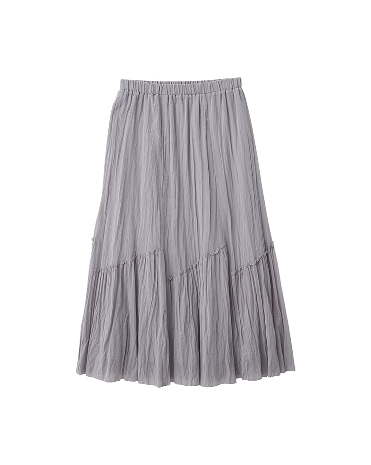 JOAN斜切螺旋剪裁棉質長裙