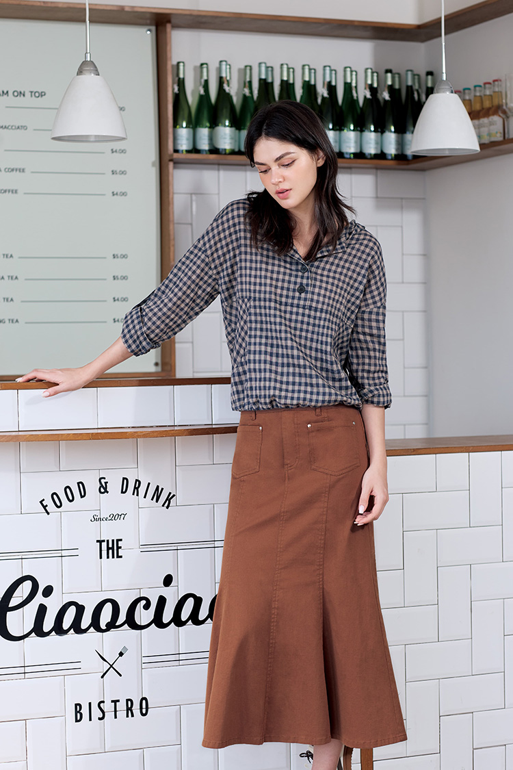 JOAN彈性棉質魚尾裙