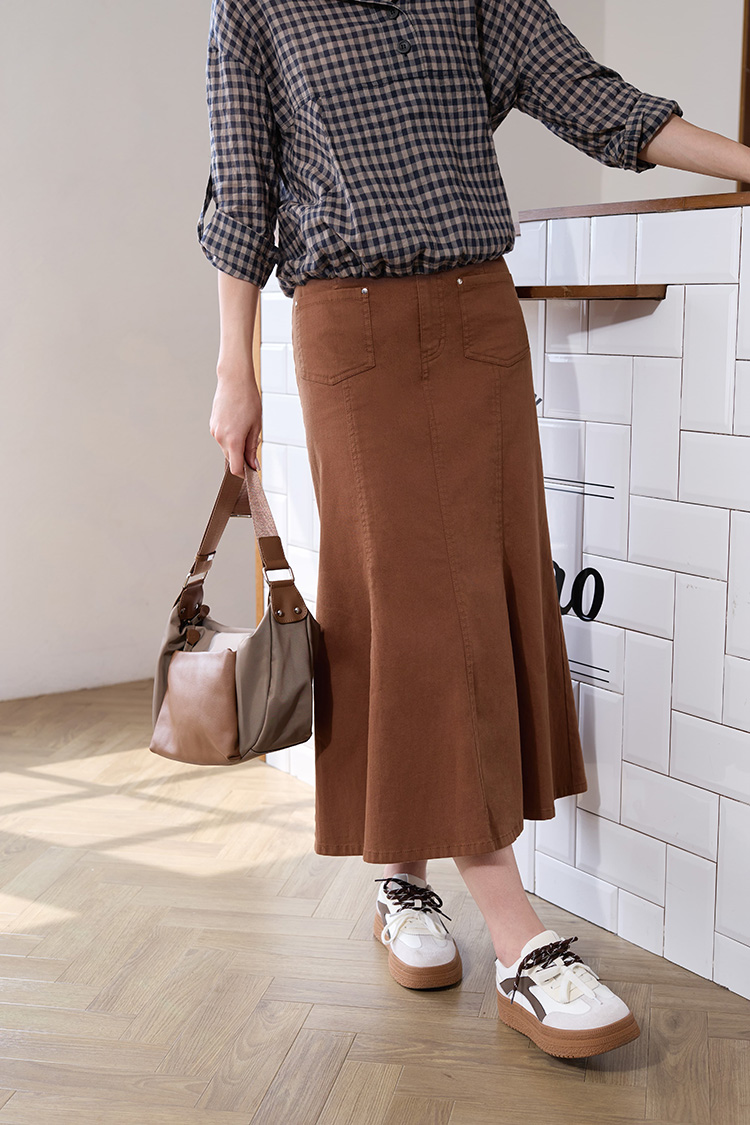 JOAN彈性棉質魚尾裙