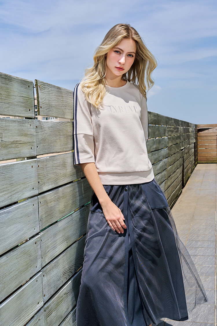 JOAN工裝感網紗裙