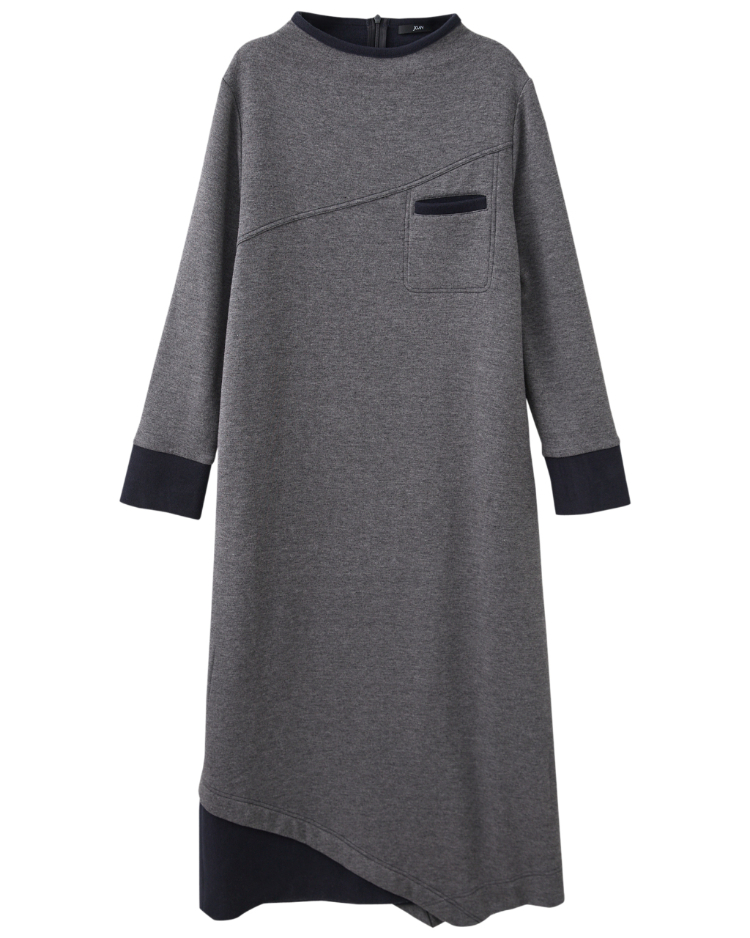 JOAN配色層次彈性連身洋裝