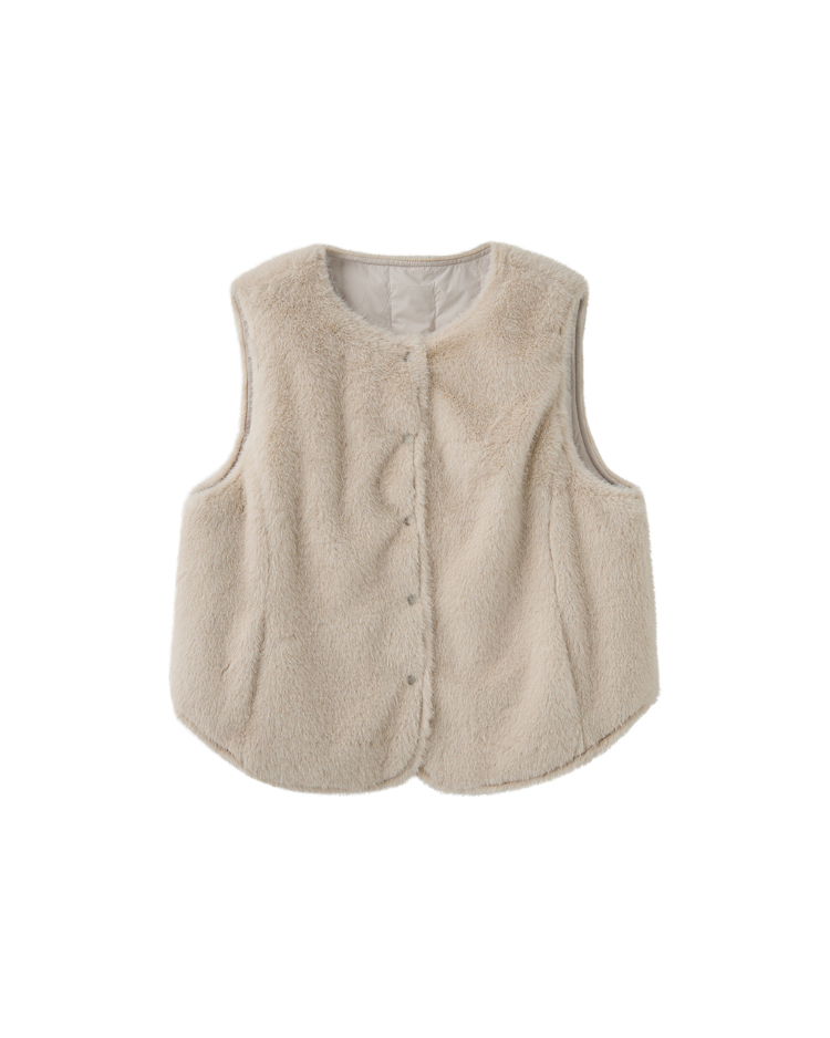 JOAN雙面溫暖仿皮草羽絨背心