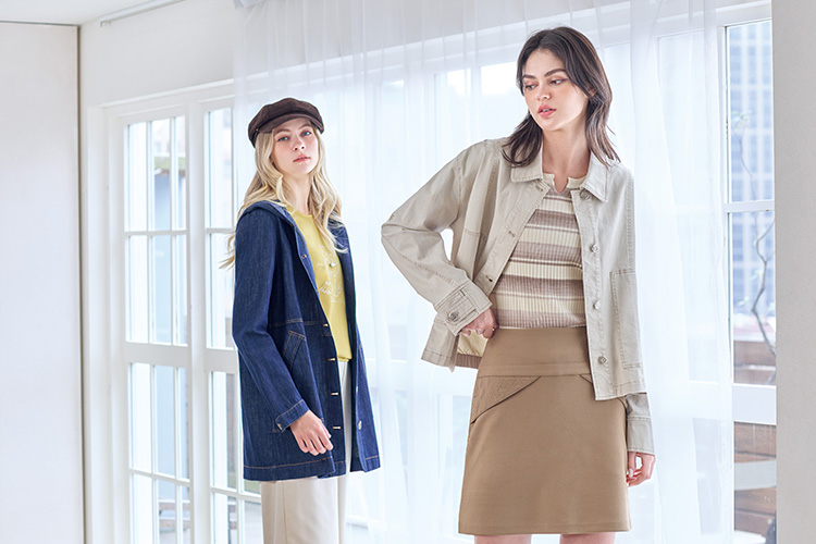 JOAN文青感中長版連帽牛仔襯衫