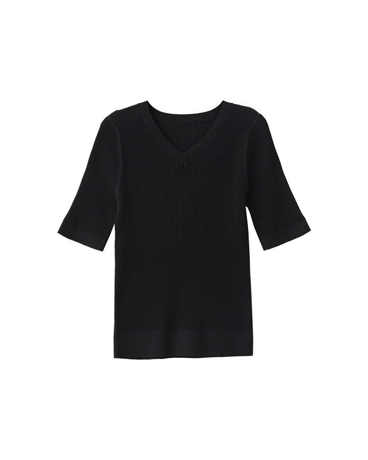 JOANV領合身五分袖針織上衣
