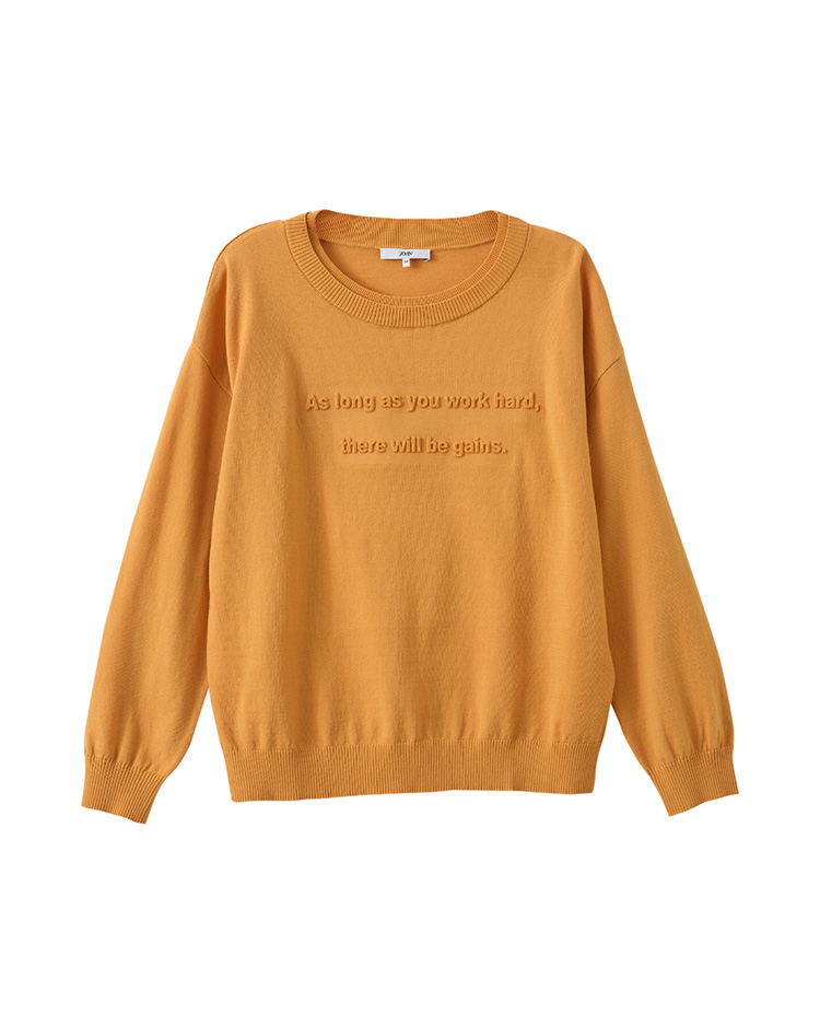 JOAN字母鋼印7分袖針織上衣