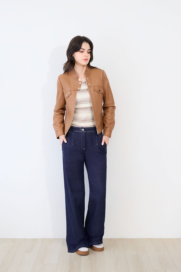 JOAN多色漸層感條紋針織上衣