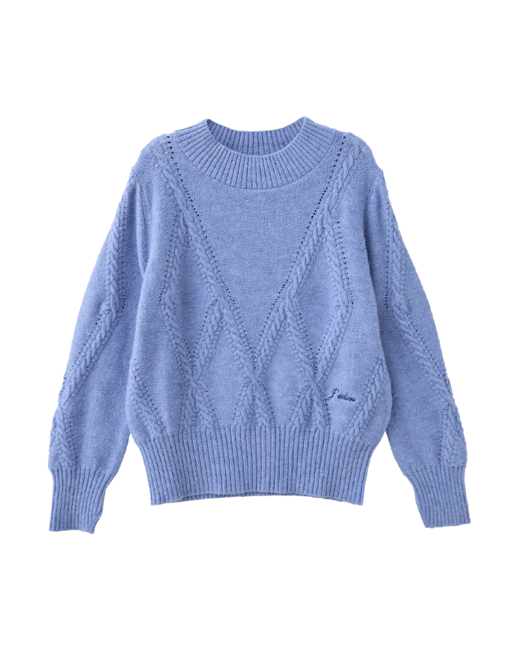 JOAN細緻麻花V輪廓設計針織衫