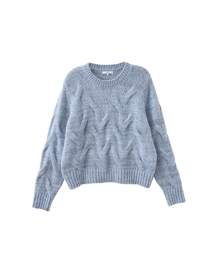 JOAN亮蔥立體麻花短版針織上衣