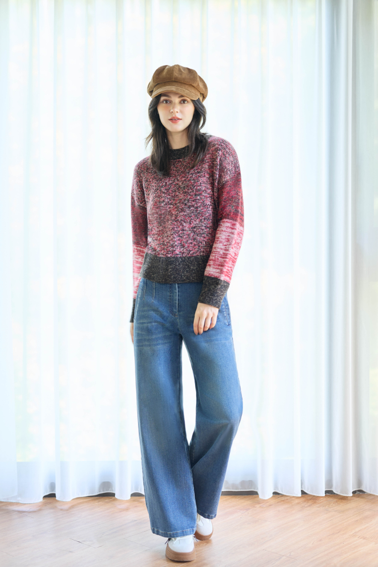 JOAN輕暖混色針織短版上衣