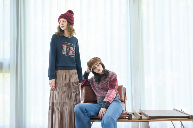 JOAN輕暖混色針織短版上衣