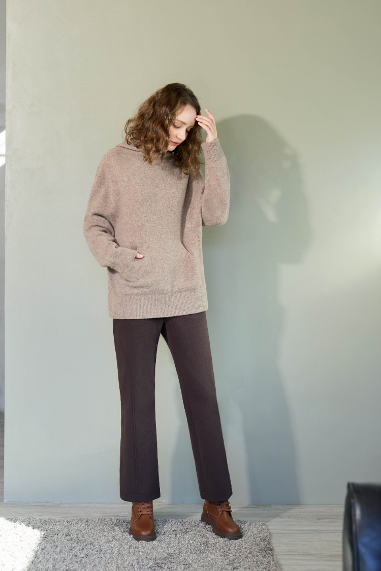 JOAN極細羊毛柔軟連帽上衣