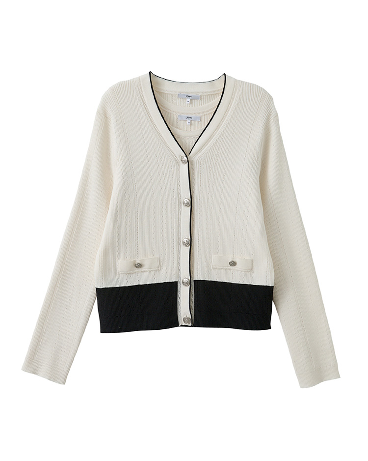 JOAN名媛小香風兩件式針織外套(附針織背心)