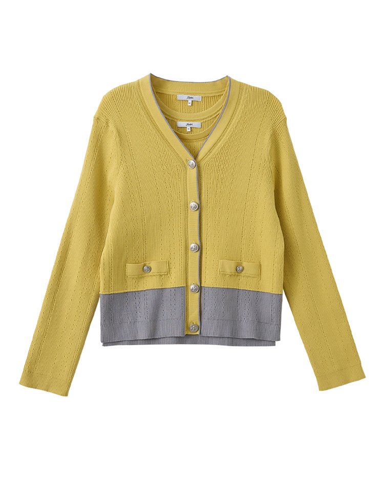 JOAN名媛小香風兩件式針織外套(附針織背心)