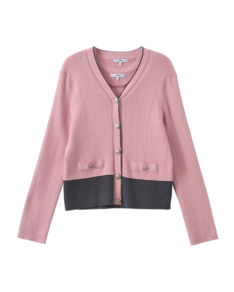 JOAN名媛小香風兩件式針織外套(附針織背心)